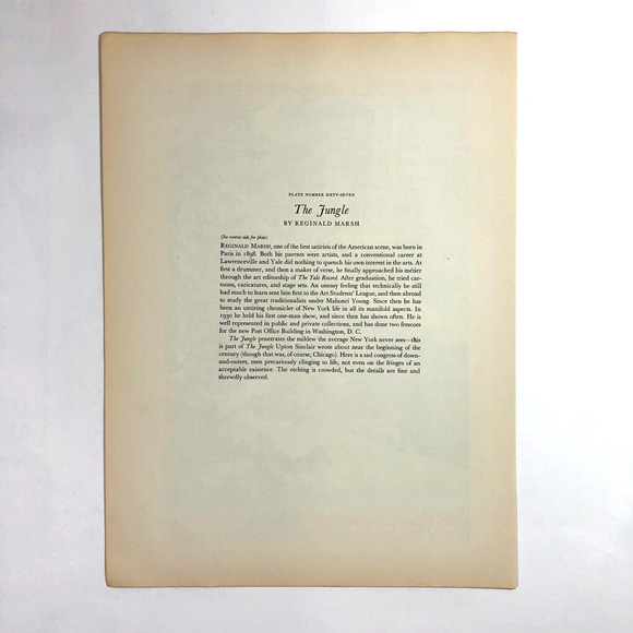 Reginald Marsh "The Jungle" 1930s Art Print Great Depression New York Sketch Vtg - Picture 7 of 11